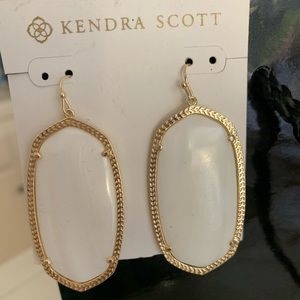 Kendra Scott White & Gold Stone Earrings BRAND NEW